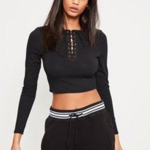 NWOT Missguided Long Sleeve Crop Top